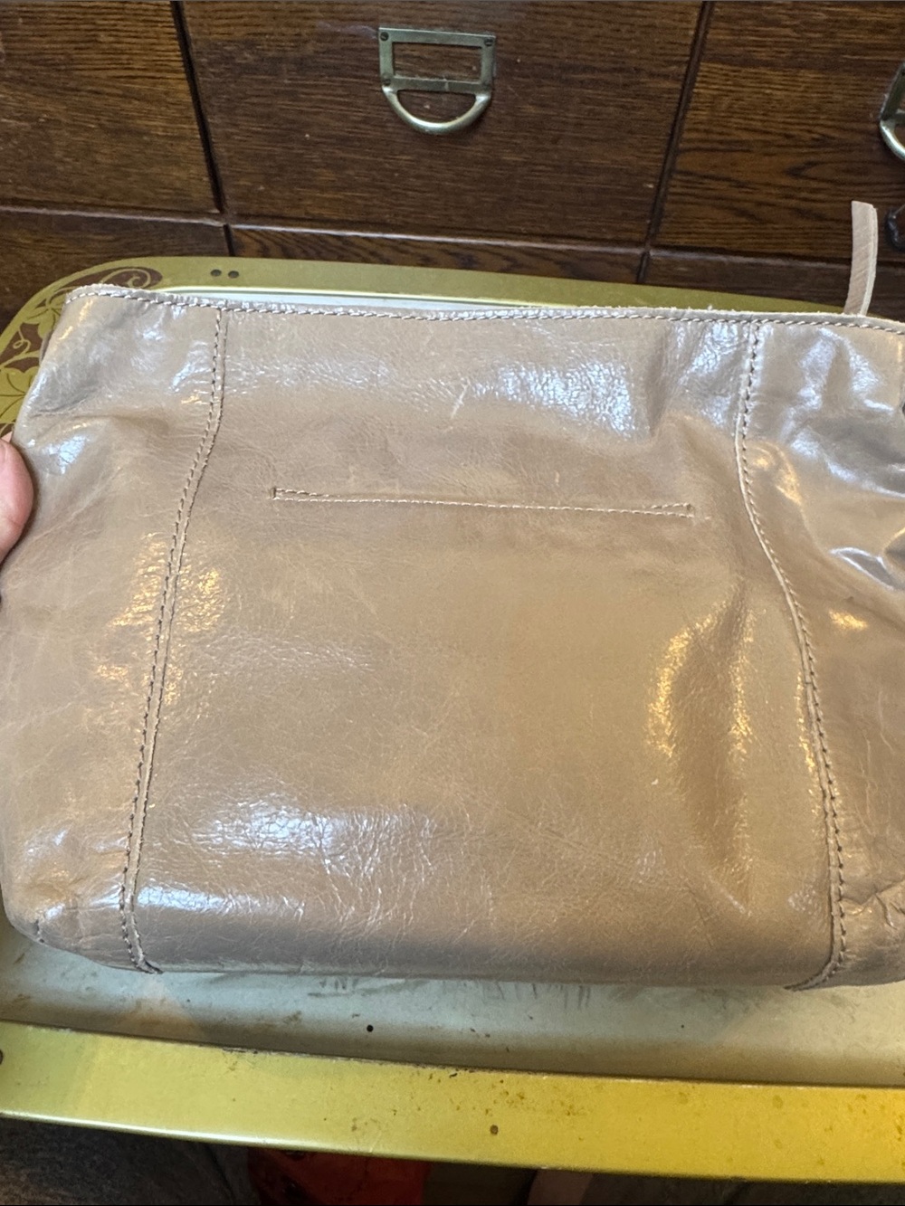 The Sak Taupe Leather Shoulder Bag with Braided Handle - Picture 4 of 6